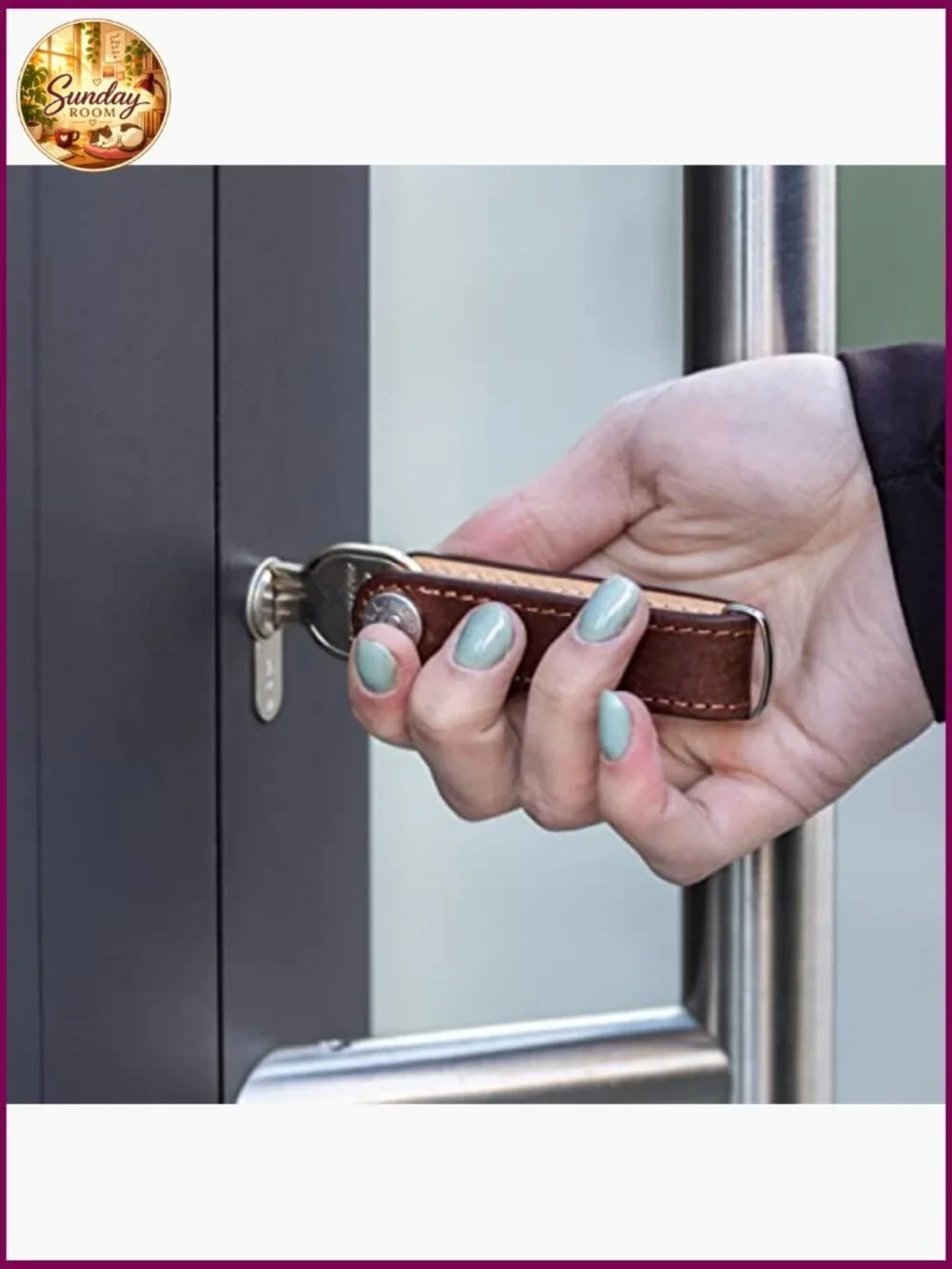 Leather Keychain Holder for Men, Key Ring Organizer, Pockets